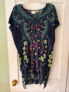 Maeve 100% silk tunic dress with full length slip